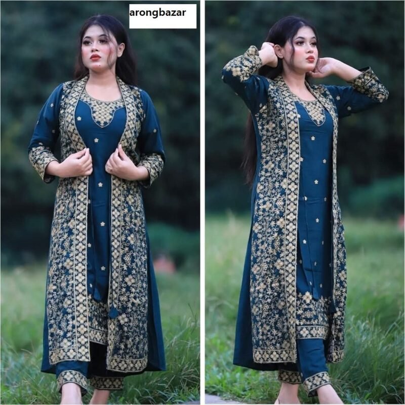 সফ্ট জর্জেট কাপড়ের ফোর পিচ ড্রেস.