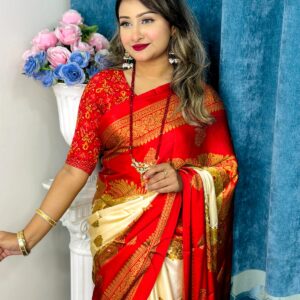 🌺অরিজিনাল ইন্ডিয়ান সফ্ট সিল্ক শাড়ি.