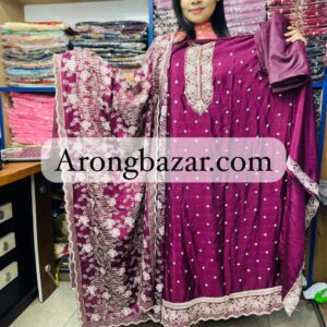 সফ্ট জর্জেট কাপড়ের ফোর পিচ ড্রেস