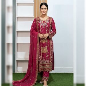 সফ্ট জর্জেট কাপড়ের ফোর পিচ ড্রেস