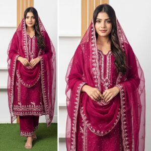 সফ্ট জর্জেট কাপড়ের ফোর পিচ ড্রেস