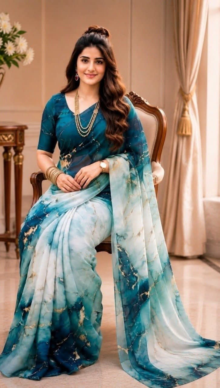 ডিজিটাল প্রিন্টের সফটসিল্ক শাড়ি